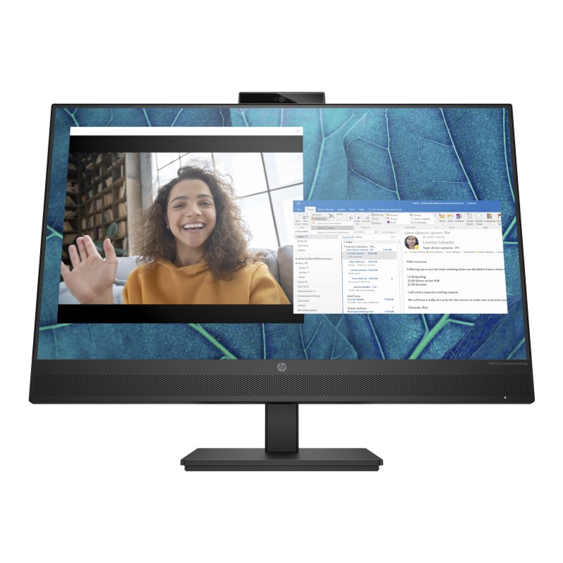 Computerskærm 25" eller større - HP M27m 27-tommer Full HD LED-skærm med IPS-panel, webcam og USB-C 65W PD