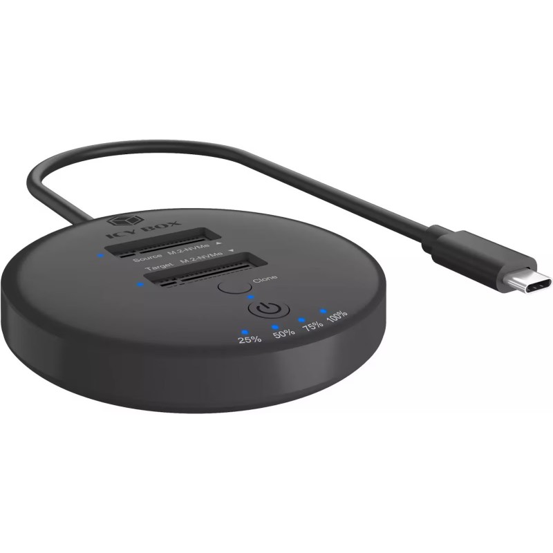 Dockingstationer til harddisk - Icy Box USB 3.2 Gen 2 USB-C-dockingstation til 2x M.2 SSD med kloningssupport