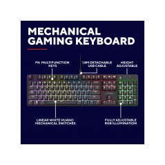 Trust mekanisk gamingtastatur med RGB-baggrundsbelysning - 25681 / ... Gaming-tastatur - Trust mekanisk gamingtastatur med RGB-baggrundsbelysning