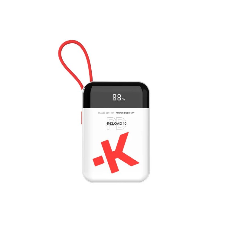 Portable batterier - Skross powerbank 10.000 mAh 20 W PD med indbygget USB-C-kabel