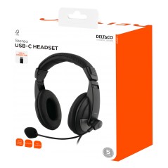 Gamingheadsets - Deltaco over-ear-headset med USB-C