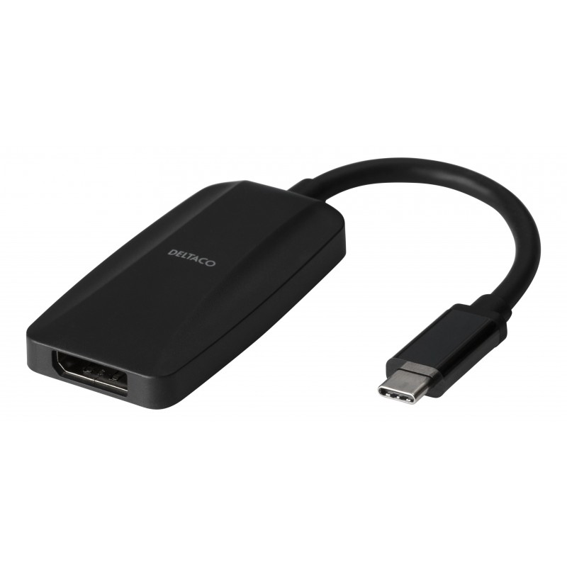 Tilbehør til computerskærme - Deltaco USB-C til DisplayPort-adapter med understøttelse af 8K ved 30 Hz
