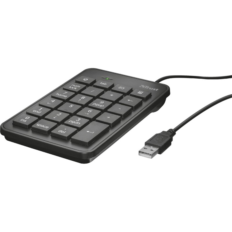 Tastaturer med ledning - Trust USB-tilsluttet numerisk tastatur (numpad)