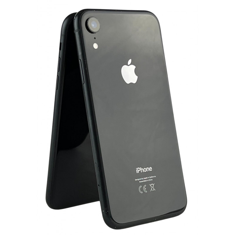 Brugt iPhone - iPhone XR 64GB Sort med 1 års garanti (brugt med nyt batteri, ødelagt bagside) (inkl. cover)