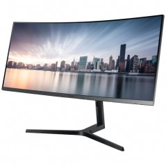 Brugte computerskærme - Samsung 34" buet skærm 3440x1440 med USB-C 65W PD (brugt)