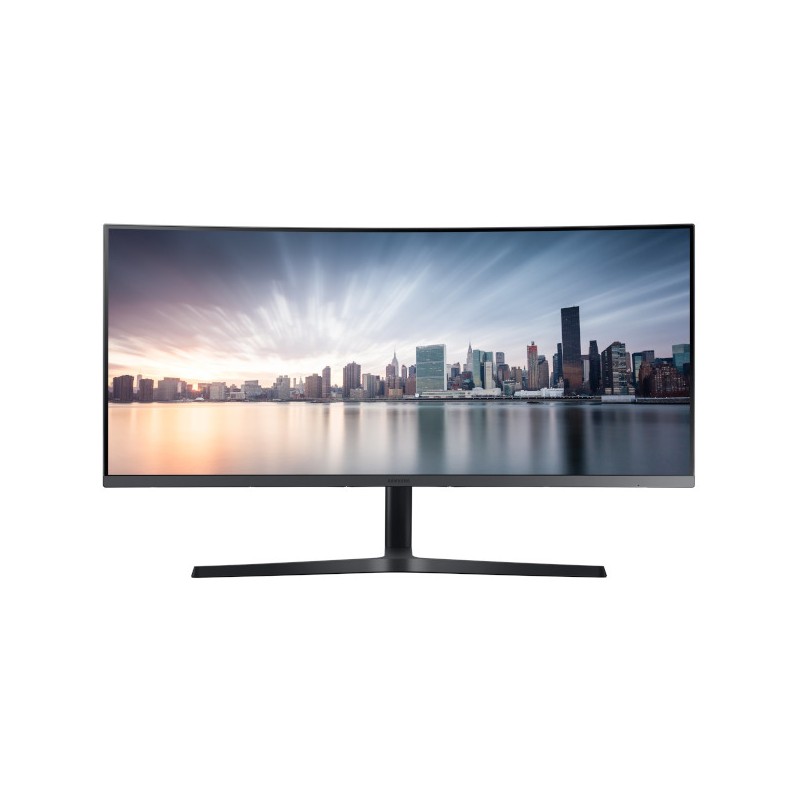 Brugte computerskærme - Samsung 34" buet skærm 3440x1440 med USB-C 65W PD (brugt)