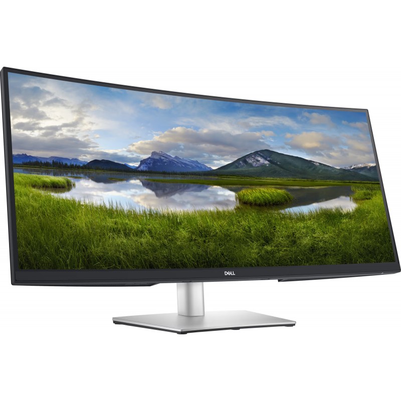 Brugte computerskærme - Dell 34" buet IPS-skærm 3440x1440 med USB-C 65W PD og KVM (brugt)