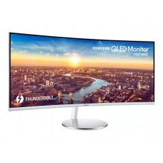 Samsung 34" buet skærm 3440x1440 Quantum Dot med Thunderbolt 85W PD (brugt med ridser på foden)
