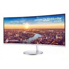 Brugte computerskærme - Samsung 34" buet skærm 3440x1440 Quantum Dot med Thunderbolt 85W PD (brugt med ridser på foden)