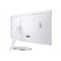 Brugte computerskærme - Samsung 34" buet skærm 3440x1440 Quantum Dot med Thunderbolt 85W PD (brugt med ridser på foden)