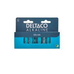 Deltaco alkaliske AA-batterier LR6 1,5 V i 10-pak