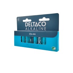 Deltaco alkaliske AA-batterier LR6 1,5 V i 10-pak