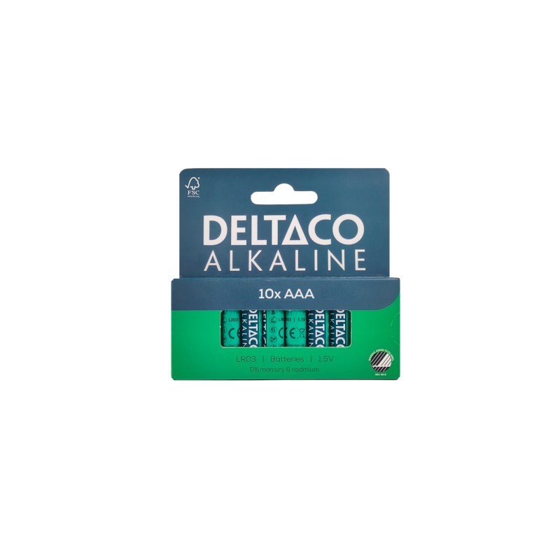 Batterier & batteri tester - Deltaco alkaliske AAA-batterier LR3 1,5 V i 10-pak