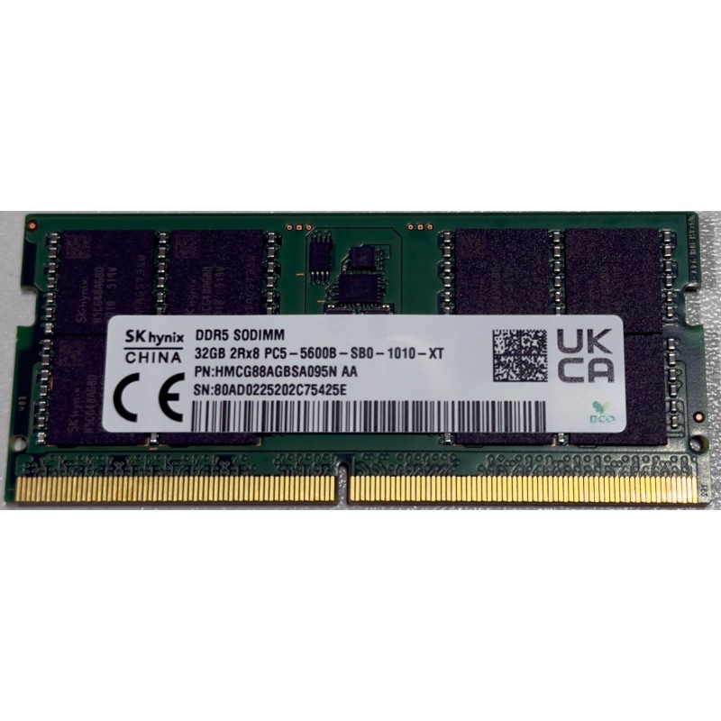 RAM - SK Hynix 32GB DDR5 5600 MHz SO-DIMM RAM-hukommelse til bærbar computer (ny taget*)