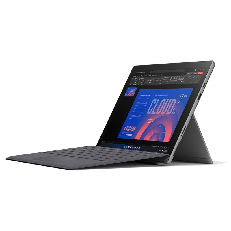 Brugt laptop 12" - Microsoft Surface Pro 7 Plus 12,3" i7 11th 16GB 256GB W11P med tastatur (brugt med lille ridse)