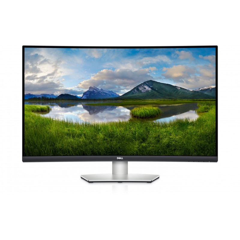 Brugte computerskærme - Dell S3221QS 32" buet 4K-skærm (3840x2160) med VA-panel og 2x USB 3.0 (brugt med ridser)