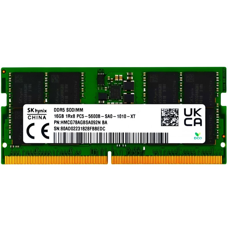 RAM - SK Hynix 16GB DDR5 5600 MHz SO-DIMM RAM-hukommelse til bærbar computer (brugt)