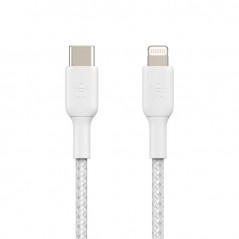 Belkin flettet MFi USB-C til Lightning-kabel, 1 meter, med BoostCharge