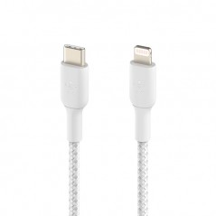 Computertilbehør - Belkin flettet MFi USB-C til Lightning-kabel, 1 meter, med BoostCharge