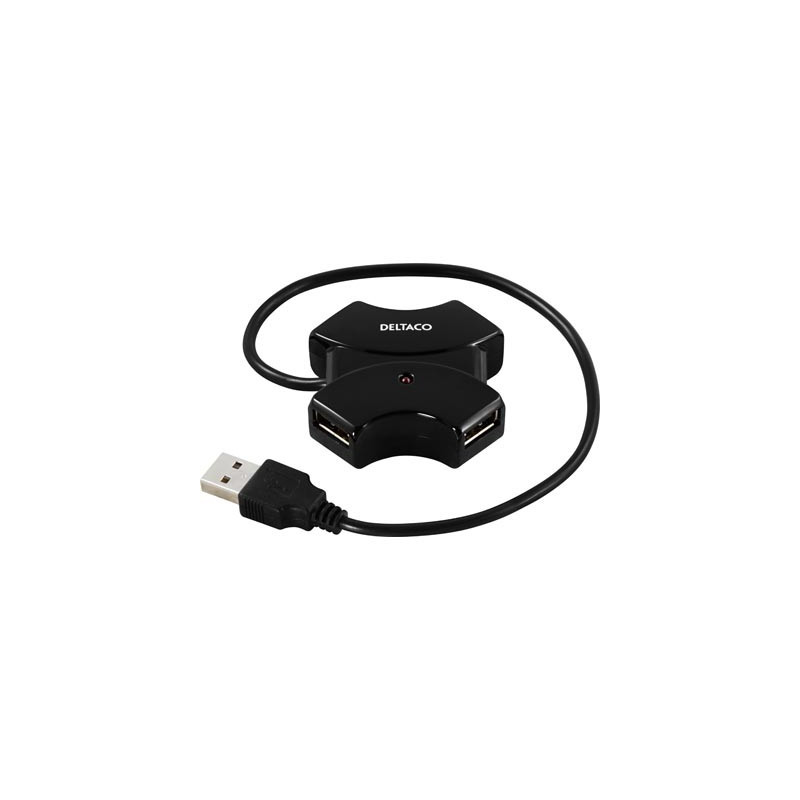 USB-hubb 4 portar USB-kabel og USB-hubb - USB-hub med 4 porte USB-A 480 Mbps
