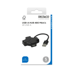 USB-hub med 4 porte USB-A 480 Mbps