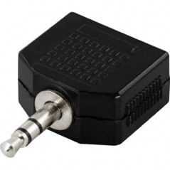 Y-adapter til lyd, 3,5 mm hanstik til 2 x 3,5 mm hunstik