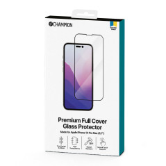 Champion skærmbeskyttelse af hærdet glas med sort ramme til iPhone 14 Pro Max