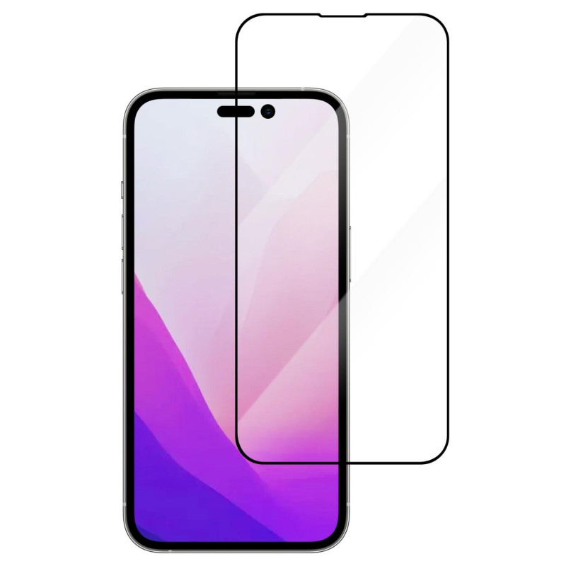 Skærmbeskyttelse til iPhone - Champion skærmbeskyttelse af hærdet glas med sort ramme til iPhone 14 Pro