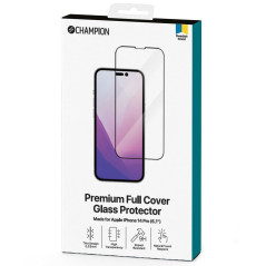 Champion skærmbeskyttelse af hærdet glas med sort ramme til iPhone 14 Pro