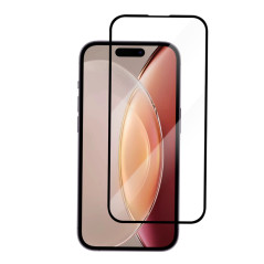 Champion skærmbeskyttelse af hærdet glas med sort ramme til iPhone 15 Pro