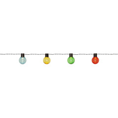 4,5 meter lang lyskæde med 16 farvede LED'er (rød/grøn/blå/gul)