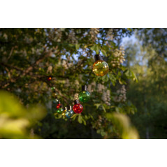 Lyskæde - 4,5 meter lang lyskæde med 16 farvede LED\'er (rød/grøn/blå/gul)