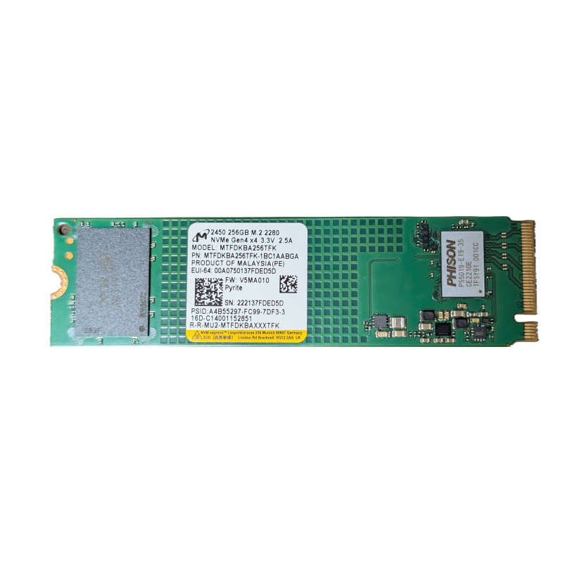 M.2-SSD til computer - Micron 256 GB M.2 2280 NVMe Gen 4 x4 SSD (ny, udtaget*)