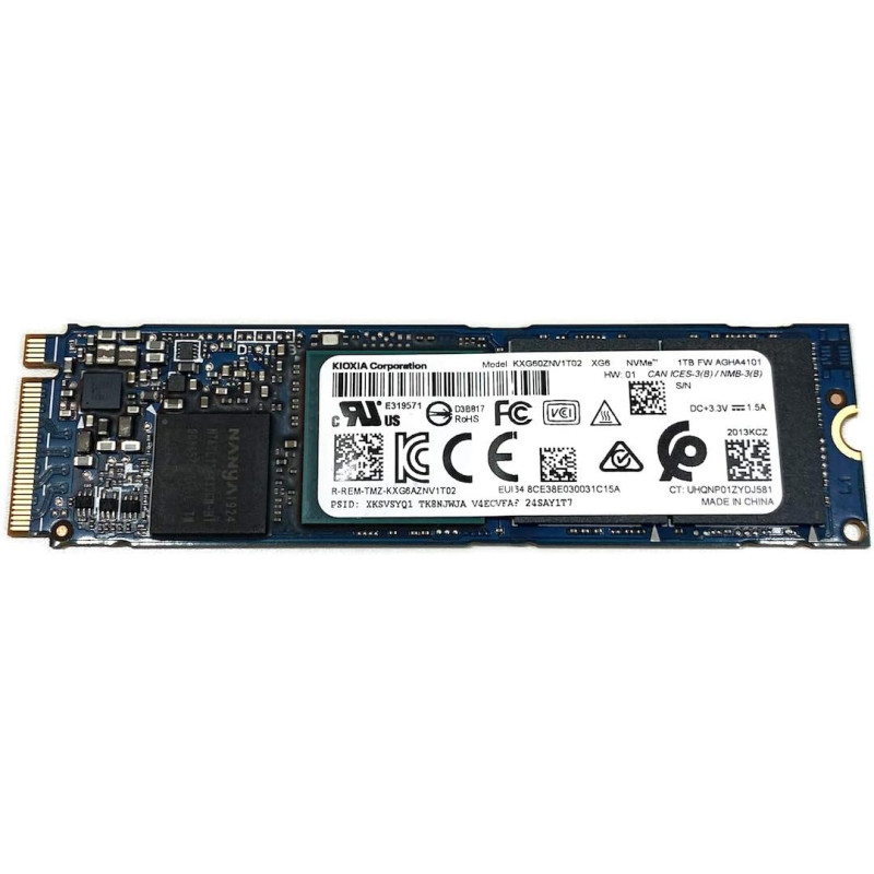Brugte harddiske - Kioxia 1TB M.2 2280 PCIe Gen3 x4 NVMe SSD-harddisk (brugt)