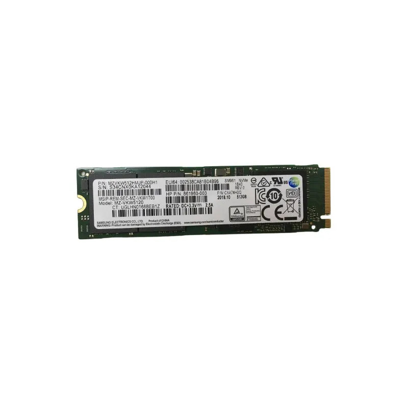 Brugte harddiske - Samsung 512 GB PCIe Gen 3 x4 M.2 2280 NVMe SSD-harddisk (brugt)