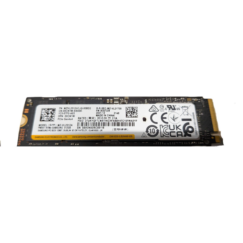 Brugte harddiske - Samsung PM9A1 512 GB PCIe Gen 4 x4 M.2 2280 NVMe SSD-harddisk (brugt)
