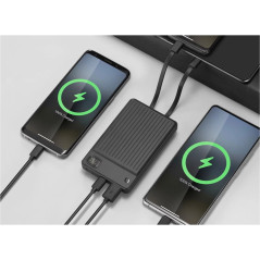 Portable batterier - Andersson powerbank 10 000 mAh med indbygget USB-C- og Lightning-kabel (22,5 W)