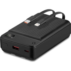 Andersson powerbank 20 000 mAh med indbygget USB-C- og Lightning-kabel (22,5 W)