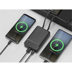 Portable batterier - Andersson powerbank 20 000 mAh med indbygget USB-C- og Lightning-kabel (22,5 W)