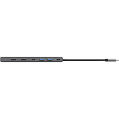 USB-C hubb - Trust 7-i-1 USB-C-hub med flere porte til USB-C/USB/HDMI/DP med understøttelse af 3 skærme