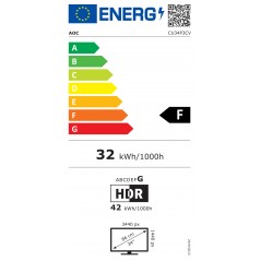 Computertilbehør - AOC Pro-line CU34P3CV 34" buet ultrabred skærm med USB-C PD 65 W, KVM-switch/Ethernet og højttalere (demo)
