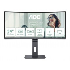 AOC Pro-line CU34P3CV 34" buet ultrabred skærm med USB-C PD 65 W, KVM-switch/Ethernet og højttalere (demo)