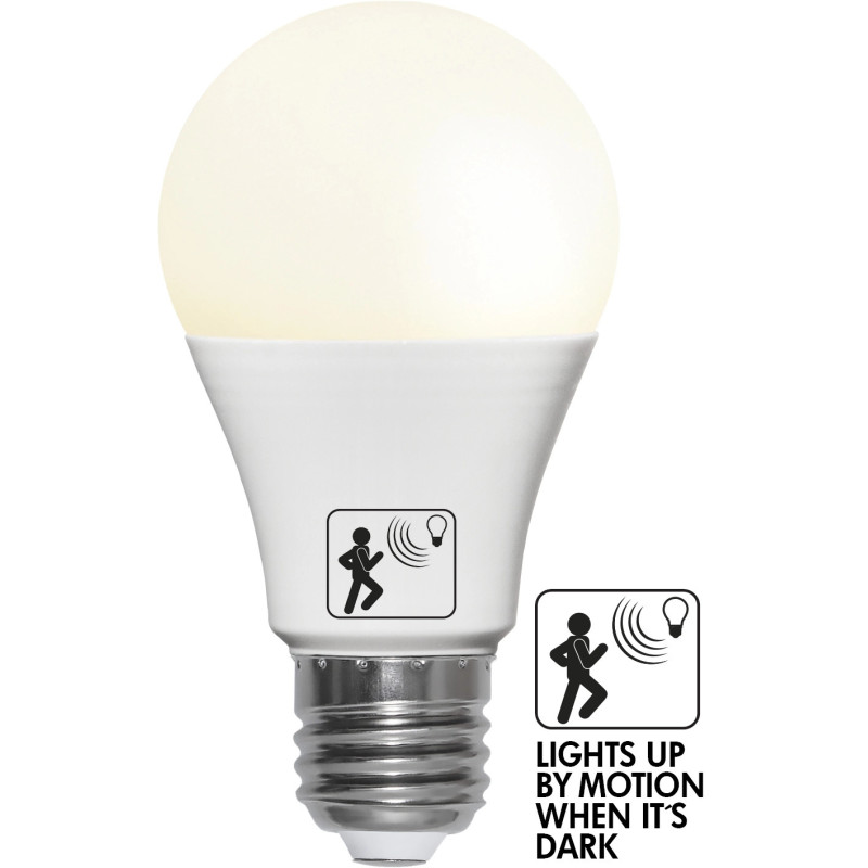 LED-lampa - LED-pære med E27-fatning, 4,8 watt (40 W) med indbygget bevægelsessensor