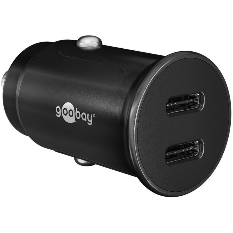 Opladere og kabler - Goobay billader med 2x USB-C og 30 W PD-opladning