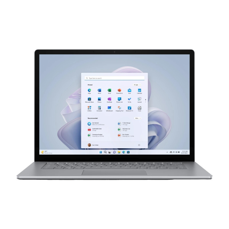 Brugt bærbar computer 13" - Microsoft Surface Laptop 5 13,5" Touch i5 12th 16GB 256GB W11P Platinum (brugt)