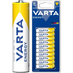 Varta alkalisk batteri, 30-pak AAA-batterier LR03