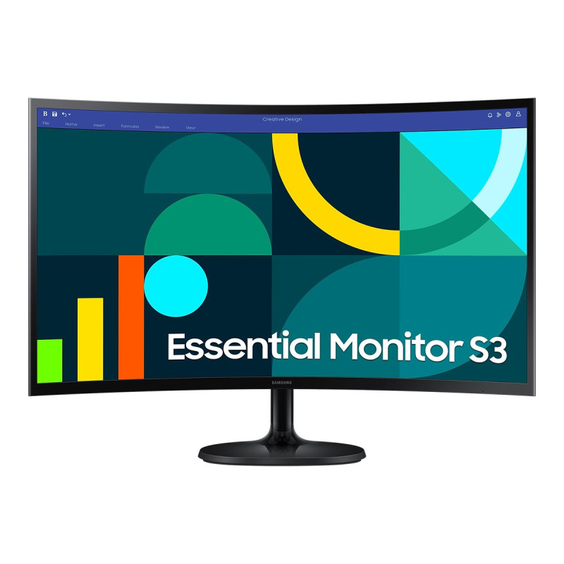 Computerskærm 25" eller større - Samsung S27D364GAU, buet 27" Full HD 100 Hz LED-skærm med VA-panel