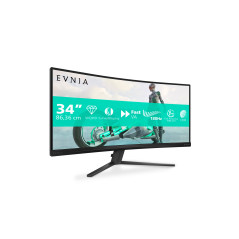 Computerskærm 25" eller større - Philips Evnia 34M2C3500L 34" 3440x1440 ultrabred, buet LED-skærm med Fast VA-panel