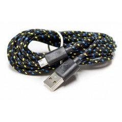 Flettet microUSB kabel i flere farver