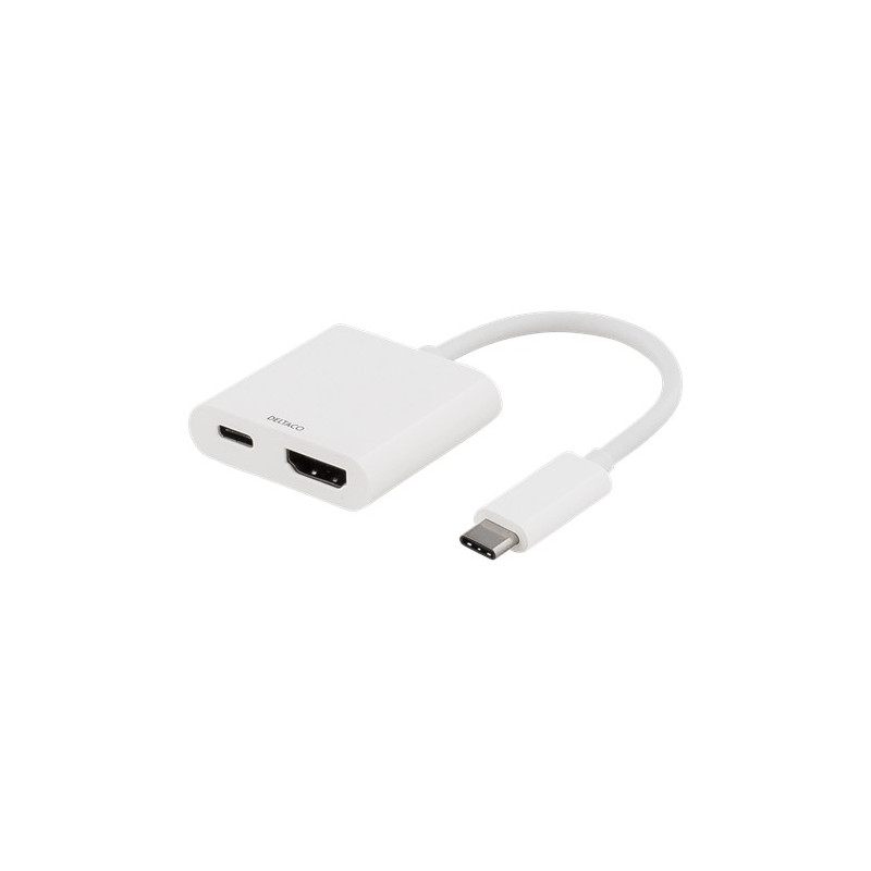 Skærmkabel & skærmadapter - USB-C Multiport till HDMI-adapter med USB-C-laddport
